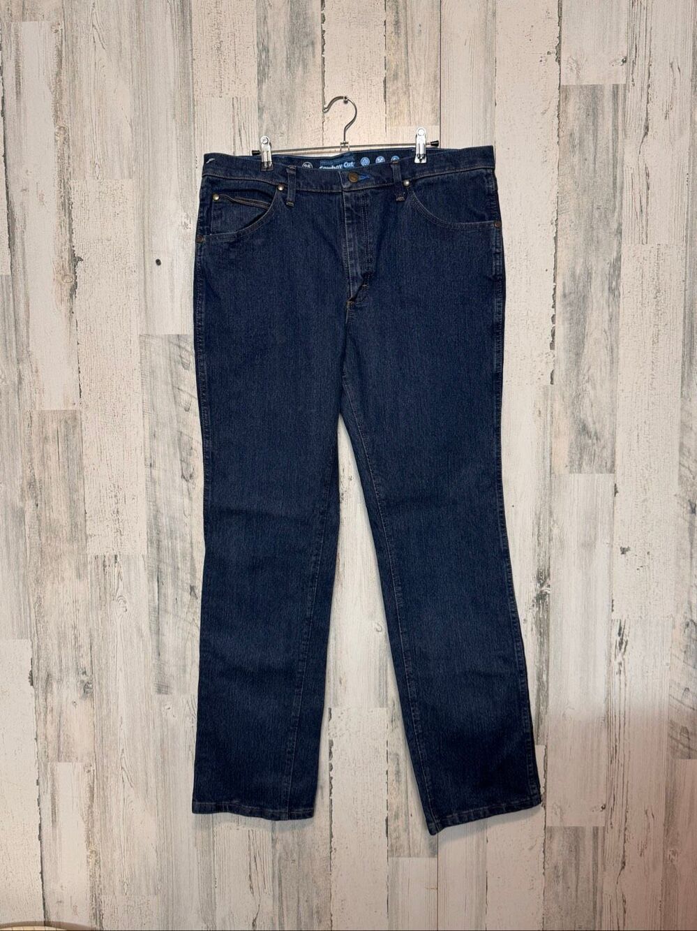 Wrangler Cowboy Cut Premium Performance Slim Fit Jeans Dark Wash Mens 36x34